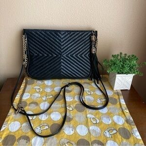 Vintage Paris Handbags navy leather crossbody purse